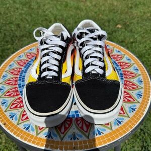 Vans Black and Red Sneakers with White Soles